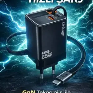 65W GaN Hızlı Şarj Adaptörü Type-C PD USB Çoklu Giriş Hızlı Şarj Cihazı