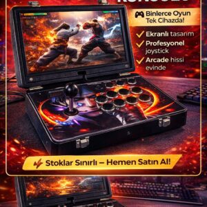 Tek Kişilik Retro Arcade Oyun Konsolu Taşınabilir Atari Oyun Makinesi Joystick