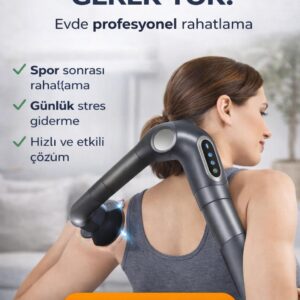 Masaj Tabancası Kas Gevşetici Profesyonel Titreşimli Masaj Aleti Şarjlı Massage Gun