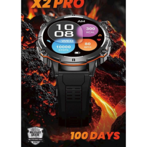 Bakeey X2 PRO Akıllı Saat -100 Gün Şarj -Bluetooth Aramalı 46mm AMOLED Askeri Stil Pusulalı Spor