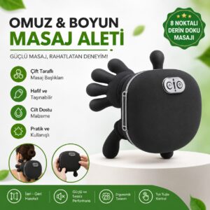 Boyun ve Omuz Masaj Aleti 8 Noktalı Derin Doku Çift Taraflı Taşınabilir